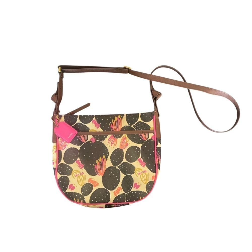 Fossil Mia Crossbody Abstract Cactus Print Boho Concert Summer‎ Y2K Bag Purse